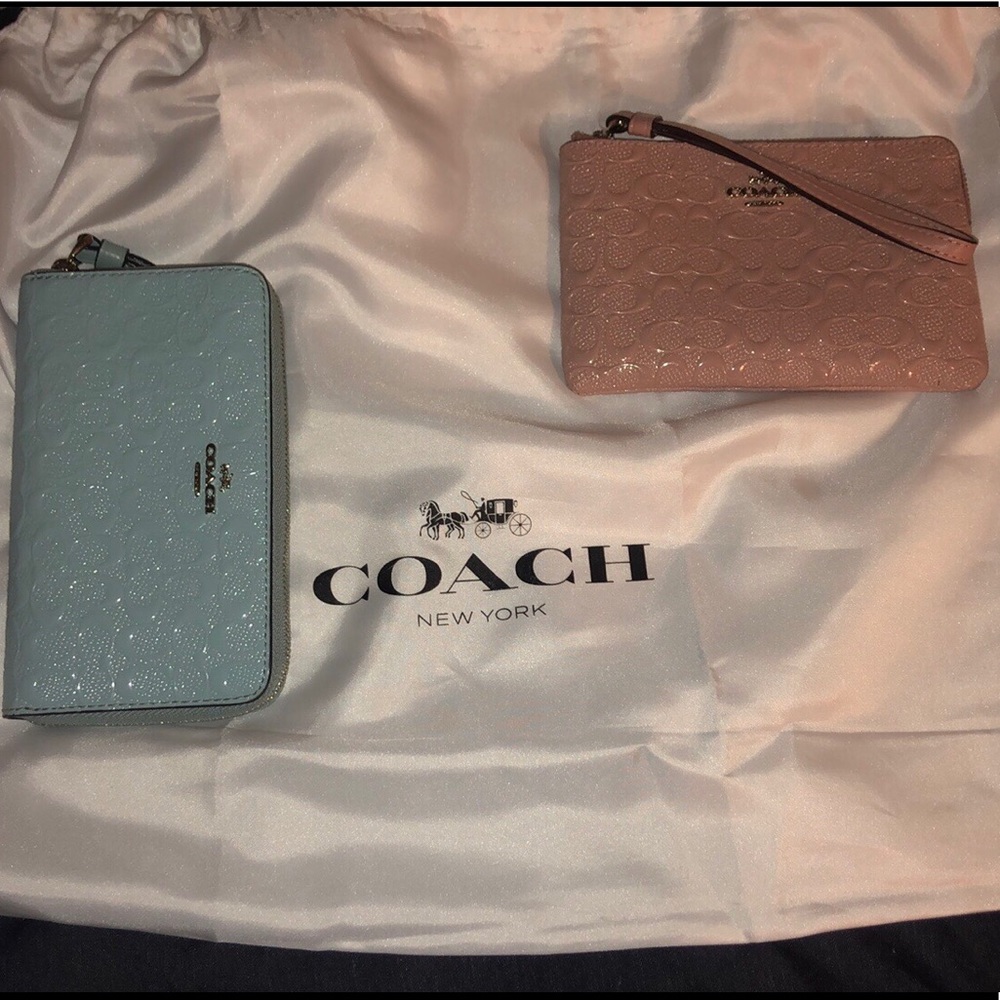 Coach phone wallet and wristlet bundle